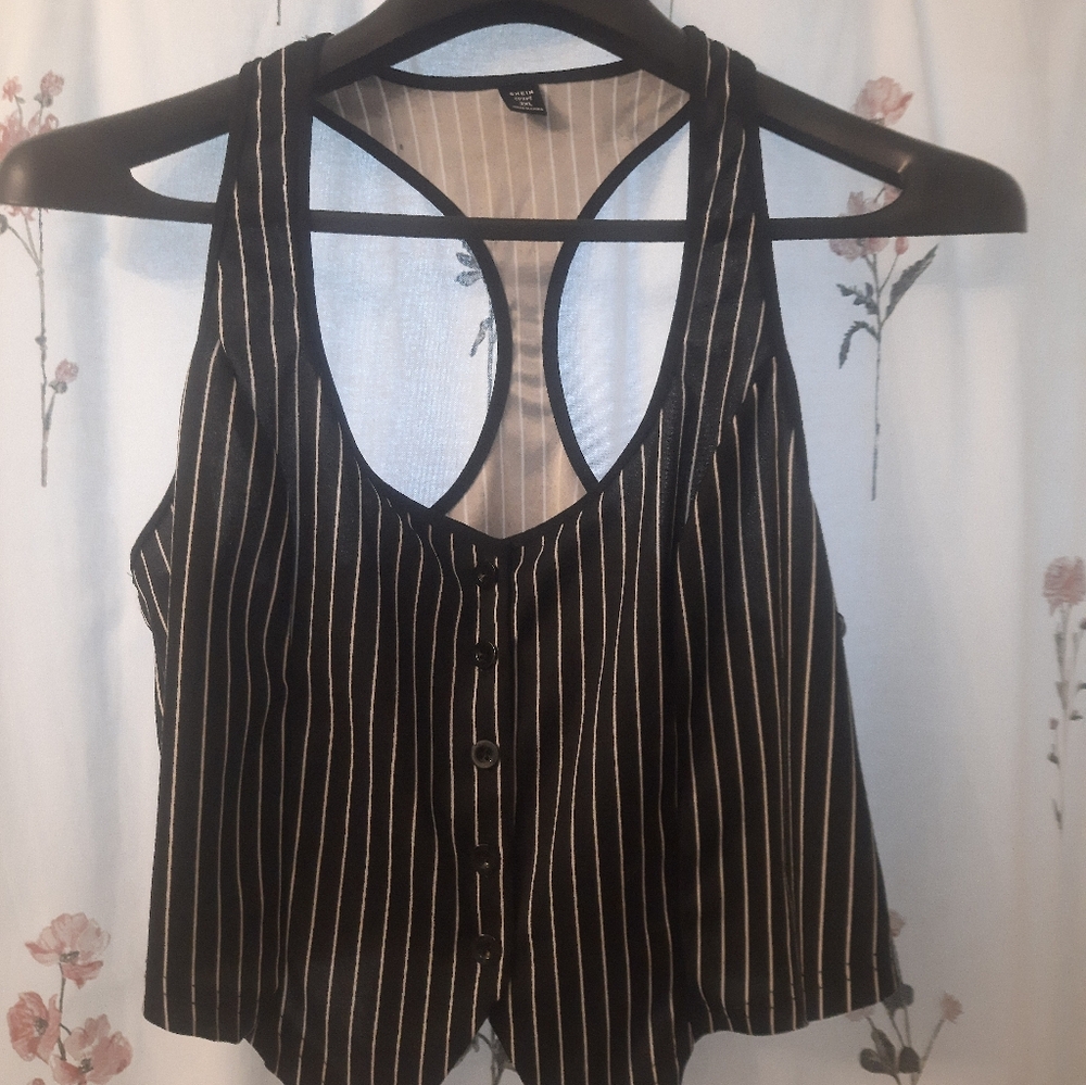 Shein Black and White Striped Tank Top